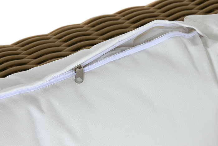 DKD Home Decor Sofá de Terraza y Jardín Ratan Sintético Marrón Claro Beige 222 x 87 x 63 cm