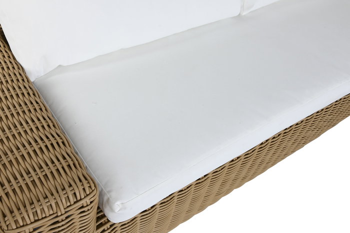 DKD Home Decor Sofá de Terraza y Jardín Ratan Sintético Marrón Claro Beige 222 x 87 x 63 cm