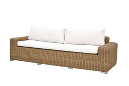DKD Home Decor Sofá de Terraza y Jardín Ratan Sintético Marrón Claro Beige 222 x 87 x 63 cm