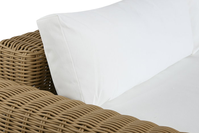 DKD Home Decor Sofá de Terraza y Jardín Ratan Sintético Marrón Claro Beige 222 x 87 x 63 cm