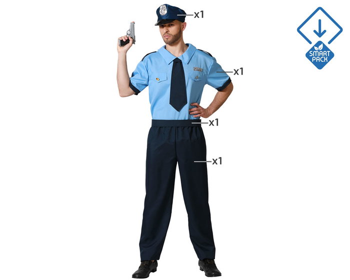 Disfraz de Policía Hombre Adulto Azul XL Disfraz de Policía Hombre Adulto Azul XL