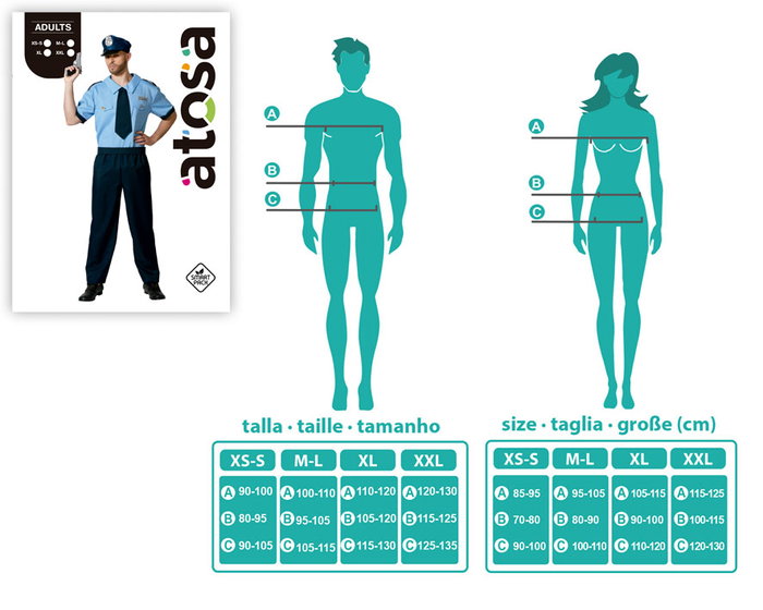 Disfraz de Policía Hombre Adulto Azul XL Disfraz de Policía Hombre Adulto Azul XL