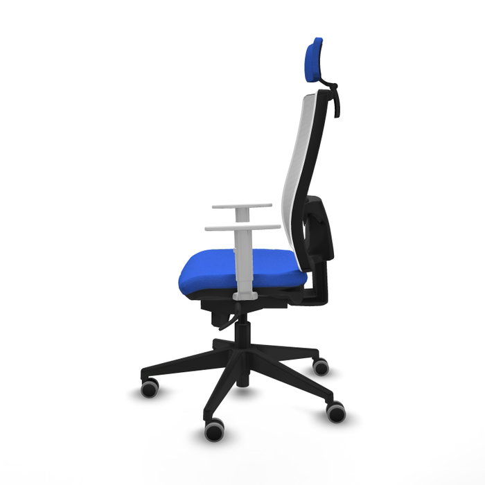 PIQUERAS Y CRESPO Silla de oficina Horna con mecanismo Sincro, Azul y Blanco