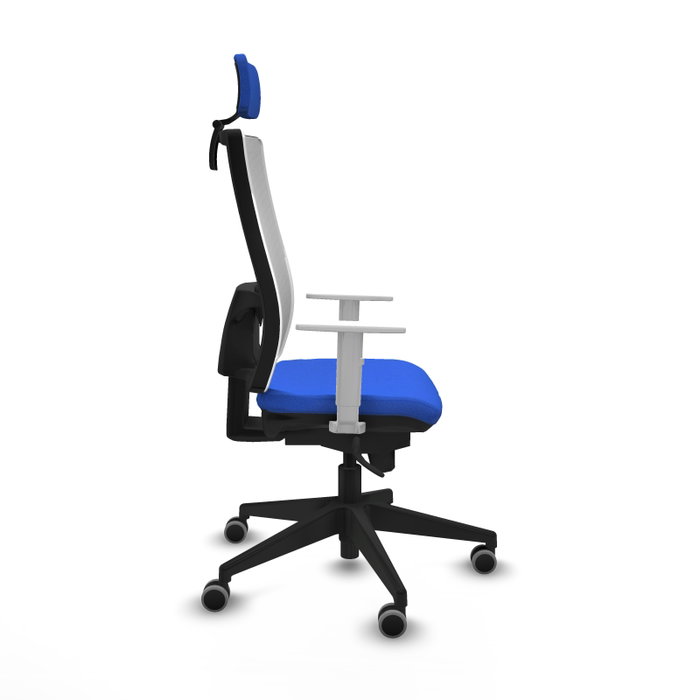 PIQUERAS Y CRESPO Silla de oficina Horna con mecanismo Sincro, Azul y Blanco