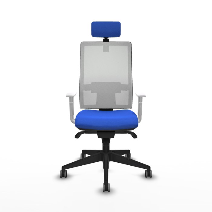 PIQUERAS Y CRESPO Silla de oficina Horna con mecanismo Sincro, Azul y Blanco