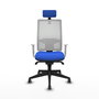 PIQUERAS Y CRESPO Silla de oficina Horna con mecanismo Sincro, Azul y Blanco