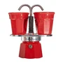 Bialetti Juego de cafetera italiana con 2 tazas - Mini-Express - Acero inoxidable / Color Rojo - BIA8006363030489