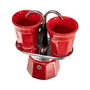 Bialetti Juego de cafetera italiana con 2 tazas - Mini-Express - Acero inoxidable / Color Rojo - BIA8006363030489