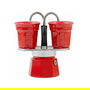 Bialetti Juego de cafetera italiana con 2 tazas - Mini-Express - Acero inoxidable / Color Rojo - BIA8006363030489