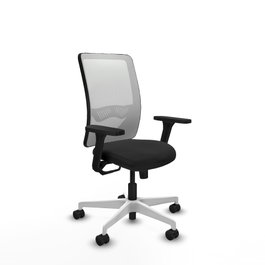 PIQUERAS Y CRESPO Silla de oficina Zulema con mecanismo Sincro, Similpiel negro y malla blanca