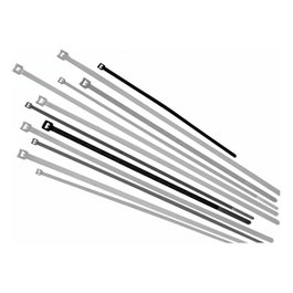 WKK Brida reutilizable de plástico negro 200x3,6 mm, 100 unidades
