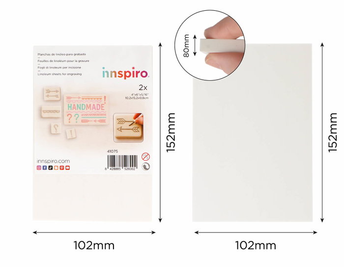 Innspiro Planchas de goma para grabado 2u.