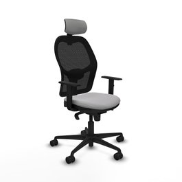 PIQUERAS Y CRESPO Silla de oficina Jorquera con mecanismo Sincro, Gris claro y Negro
