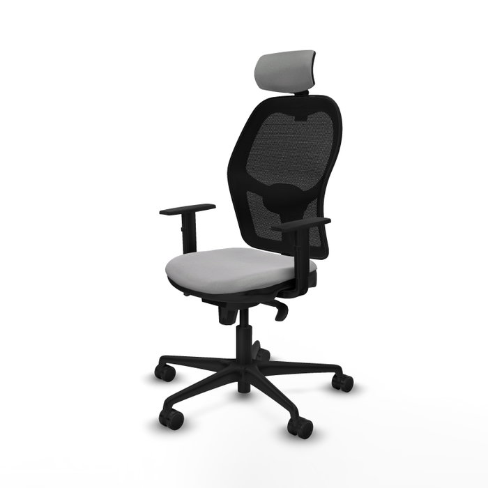 PIQUERAS Y CRESPO Silla de oficina Jorquera con mecanismo Sincro, Gris claro y Negro