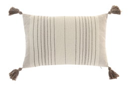DKD Home Decor Cojín de Poliéster con Borlas Crudo/Beige 50x30 cm