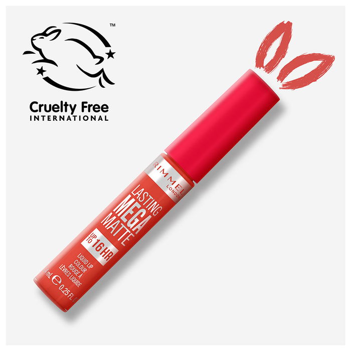 Rimmel London Lasting Mega Matte liquid lip colour #920 Scarlet Flames Labial Líquido Mate Larga Duración 16h 7.4 ml
