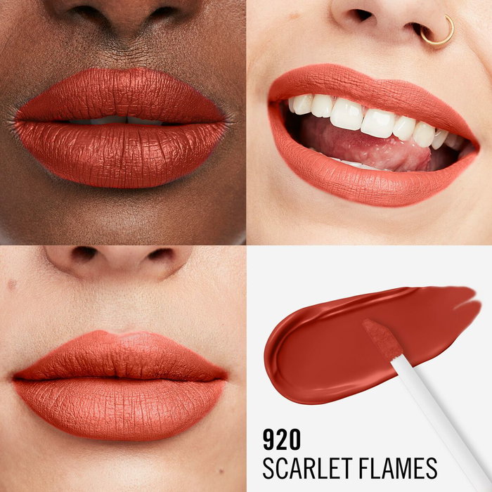 Rimmel London Lasting Mega Matte Liquid Lip Colour 920-scarlet flames Rimmel London Lasting Mega Matte Liquid Lip Colour 920-scarlet flames