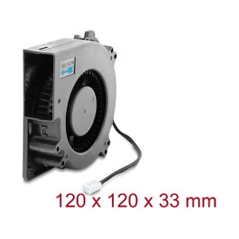DeLOCK Ventilador radial 12 V CC 120 x 120 x 33 mm con conector de 3 pines, Negro