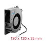 DeLOCK Ventilador radial 12 V CC 120 x 120 x 33 mm con conector de 3 pines, Negro