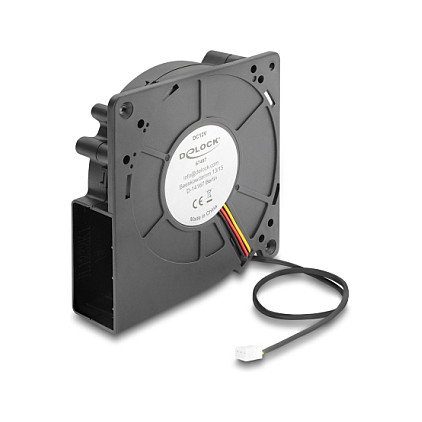 DeLOCK Ventilador radial 12 V CC 120 x 120 x 33 mm con conector de 3 pines, Negro