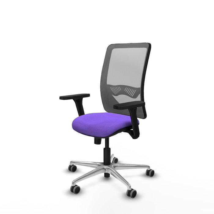 PIQUERAS Y CRESPO Silla de oficina Zulema con mecanismo Sincro, Tela Lila y Malla Gris PIQUERAS Y CRESPO Silla de oficina Zulema con mecanismo Sincro, Tela Lila y Malla Gris