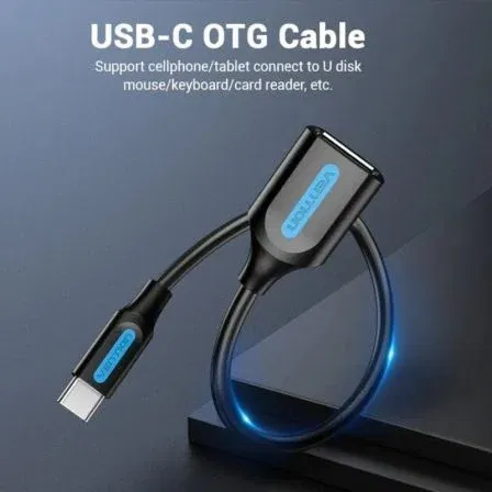 Vention CCSBB Cable USB 2.0 Tipo-C Macho a USB A Hembra 15cm 480Mbps Negro
