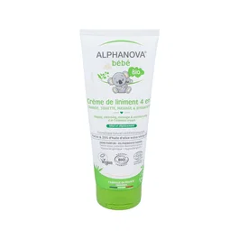ALPHANOVA Crema de Linimento 4 en 1 para Bebé 200 ml - Crema Hidratante, de Pañal, Limpiadora y Bálsamo de Masaje - Bio, Ecológica, Sin Perfume