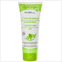 ALPHANOVA Crema Linimento 4 en 1 para Bebé Bio 200ml, Leche Limpiadora, Crema Hidratante, Crema de Pañal y Bálsamo Masaje Natural