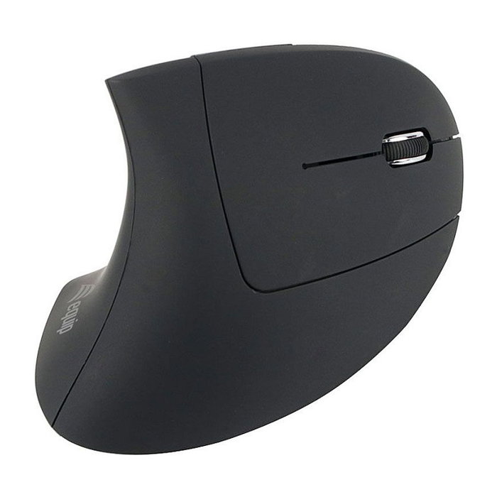 Equip Ratón Inalámbrico Ergonómico 2 Botones 1600 DPI Color Negro