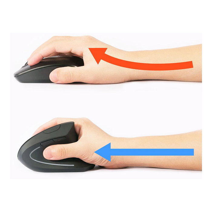 Equip Ratón Inalámbrico Ergonómico 2 Botones 1600 DPI Color Negro