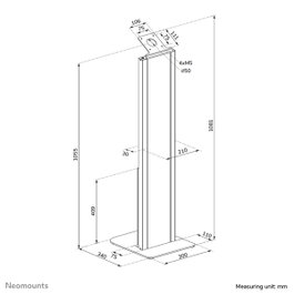 Neomounts soporte de suelo para tablet -3kg 75x75 fixiert negro