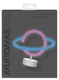 Muitomas Lámpara de Mesa de Neón Saturn USB Tipo C Blanco