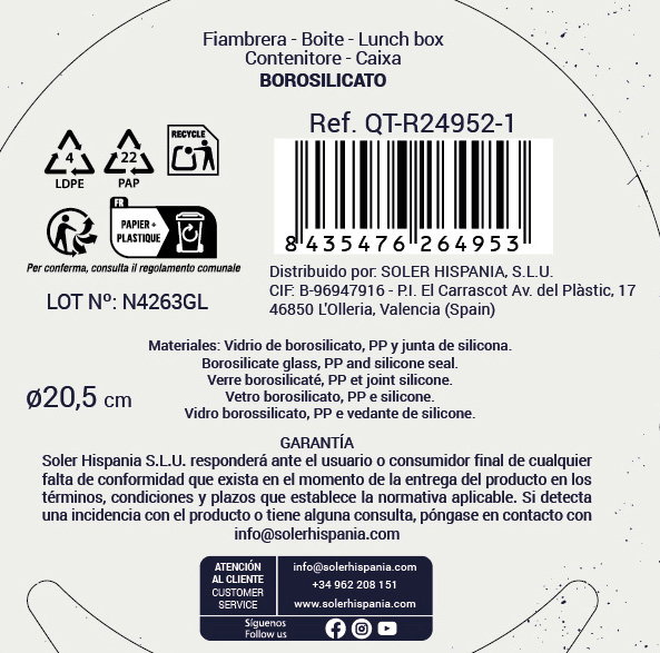 Inde Fiambrera Roja 2L con Válvula (6 Unidades)