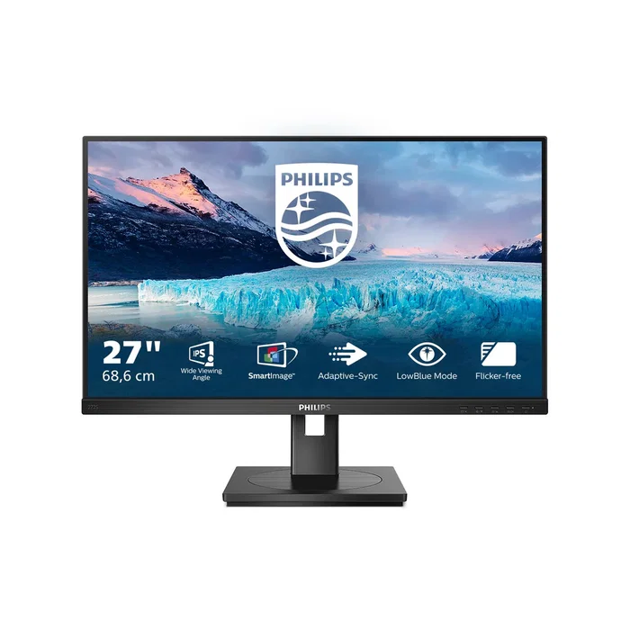 Philips 272S1M/00 Monitor 27" Full HD IPS 75Hz, Adaptive Sync, USB Hub, SmartErgoBase, Modo LowBlue y Flicker Free - Negro