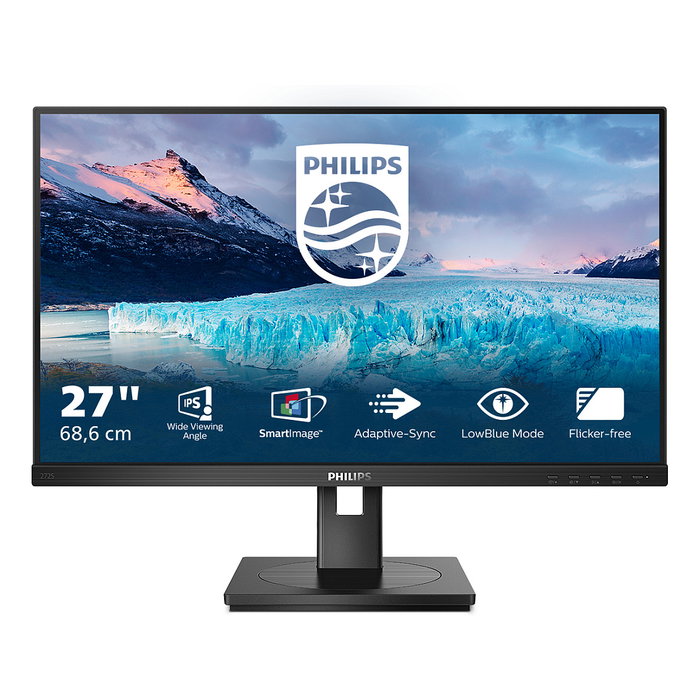 Philips 272S1M - Monitor 27" Full HD IPS 75Hz, 4ms, Panel Mate, Altavoces, HDMI/DisplayPort/USB, Soporte Ajustable, SmartImage Philips 272S1M - Monitor 27" Full HD IPS 75Hz, 4ms, Panel Mate, Altavoces, HDMI/DisplayPort/USB, Soporte Ajustable, SmartImage