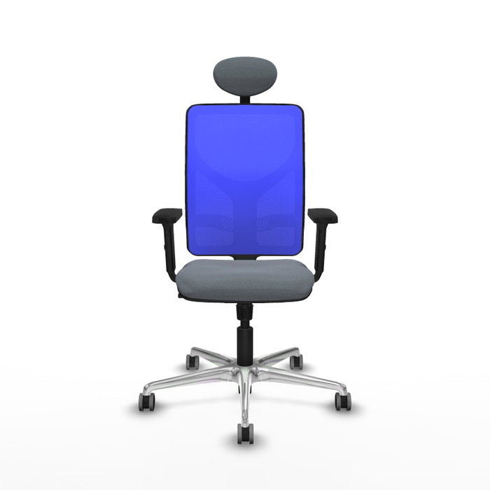 PIQUERAS Y CRESPO Silla de oficina Motilla con mecanismo Sincro, Gris y Azul