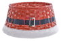 DKD Home Decor Base para Árbol de Navidad de Mimbre y Madera Papá Noel Rojo
