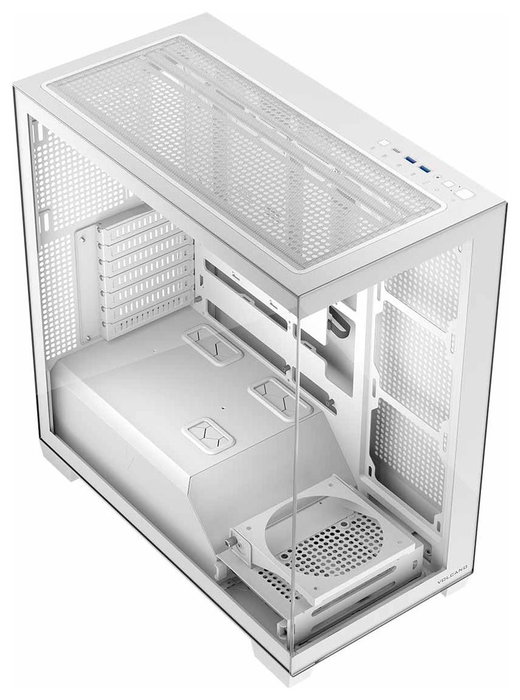 Modecom Volcano Stellar NF Biała Torre Midi ATX para Gaming, Blanca/Negra