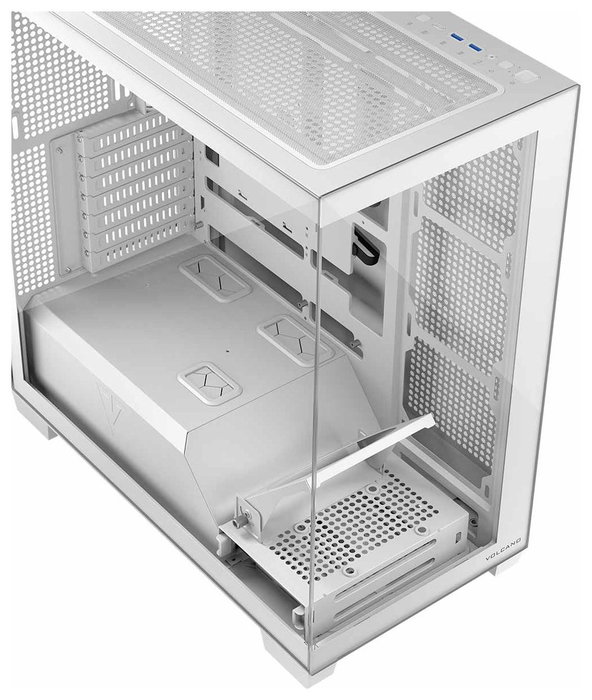 Modecom Volcano Stellar NF Biała Torre Midi ATX para Gaming, Blanca/Negra