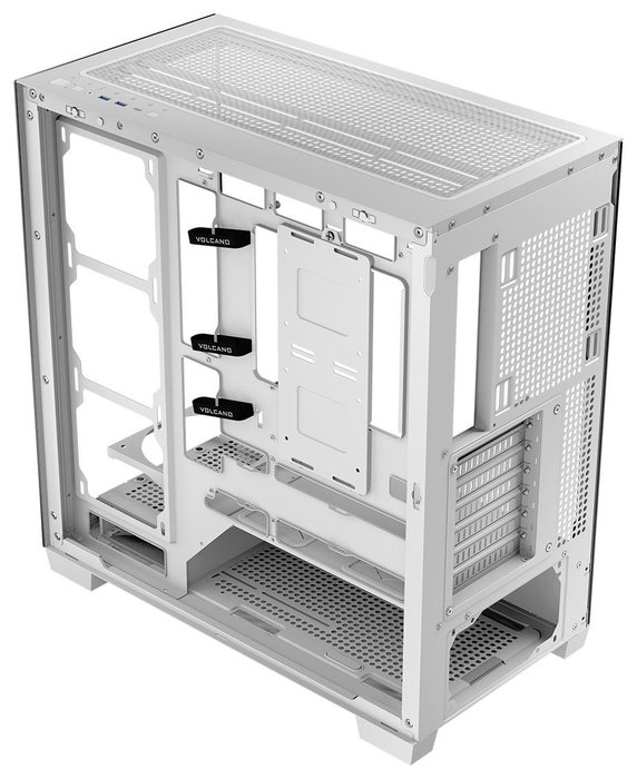 Modecom Volcano Stellar NF Biała Torre Midi ATX para Gaming, Blanca/Negra