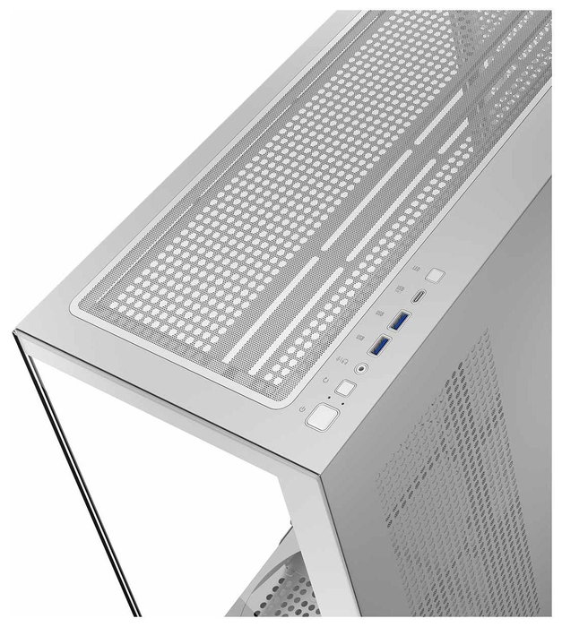 Modecom Volcano Stellar NF Biała Torre Midi ATX para Gaming, Blanca/Negra