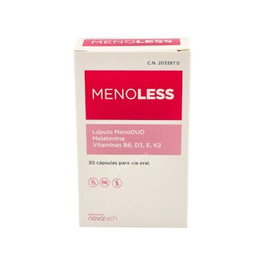 NOVATECH Menoless 30 Cápsulas - Apoyo Nutricional para la Menopausia, Regulación Hormonal y Mantenimiento Óseo