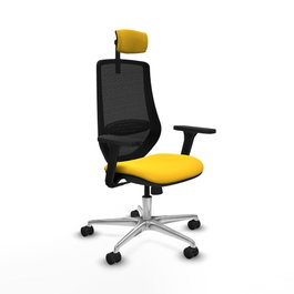 PIQUERAS Y CRESPO Silla de oficina Mardos con mecanismo Sincro, Amarillo y Negro