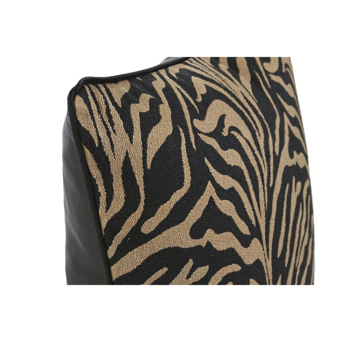 DKD Home Decor Cojín Jaquard Dorado y Negro 45x45x15 cm