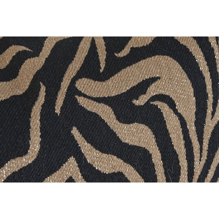 DKD Home Decor Cojín Jaquard Dorado y Negro 45x45x15 cm