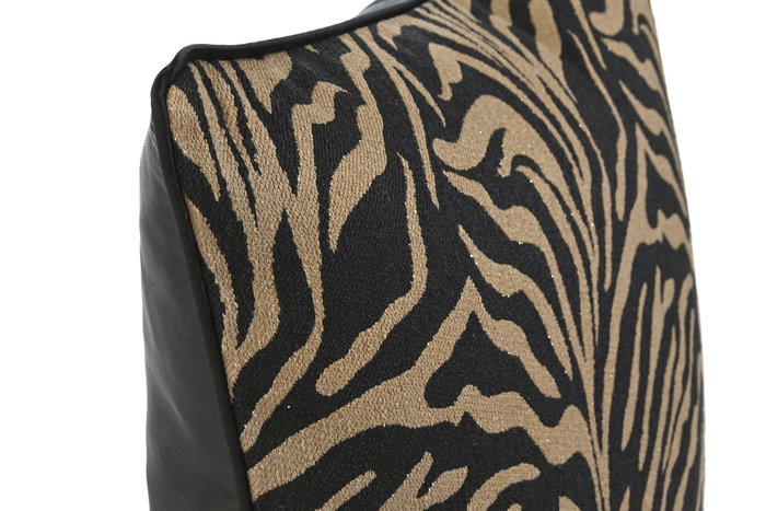 DKD Home Decor Cojín Jaquard Dorado y Negro 45x45x15 cm