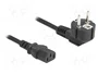 DeLOCK Cable de alimentación 81298 con enchufe CEE 7/7 angular de 90° y conector C13, 1 m