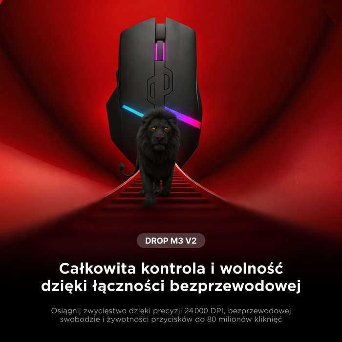 Rampage Drop M3 V2 Ratón Inalámbrico Gaming 24000 DPI Óptico Negro