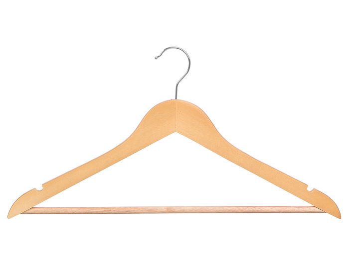 Kipit Set 3 Perchas Madera Natural 44.5x23x3.6 cm Metal Marron (Set de 24)