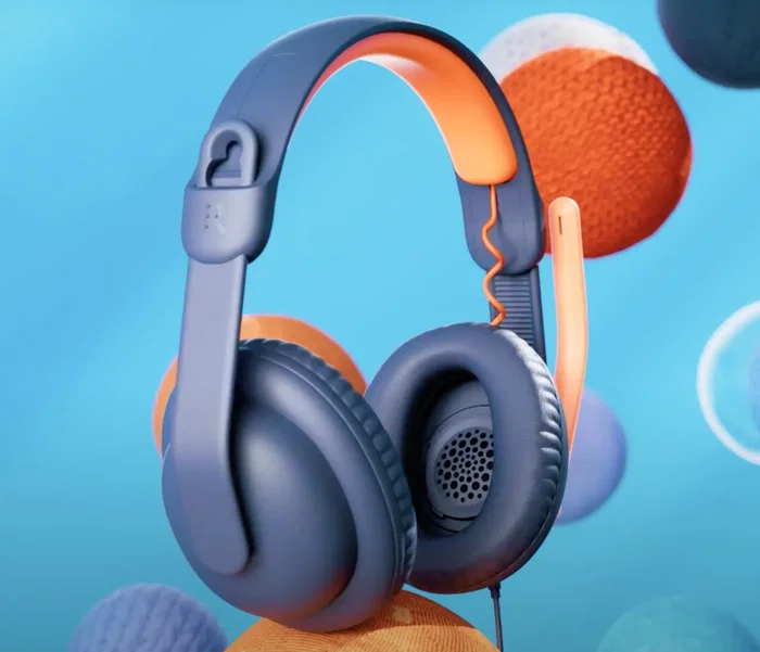 Logitech Zone Learn Auriculares de Diadema para Educación, Azul y Naranja